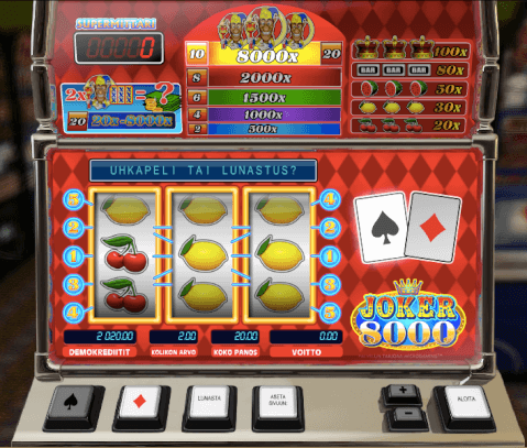 Joker 8000 Hedelmäpelissä super bonus-peli ominaisuus.