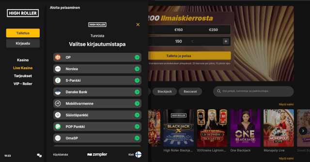 highroller casino talletus