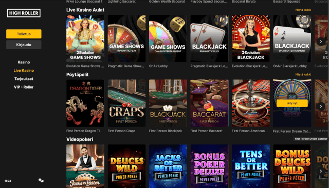 highroller casino live 