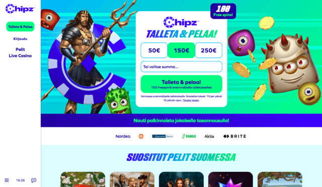 Chipz on uusi nettikasino Rootz peliyhtiöltä.