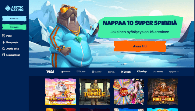 arctic casino parhaat nettikasinot