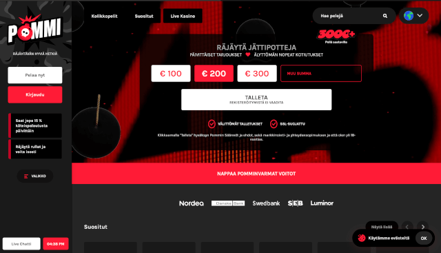 pommi kasino  ilman rekisteröintiä