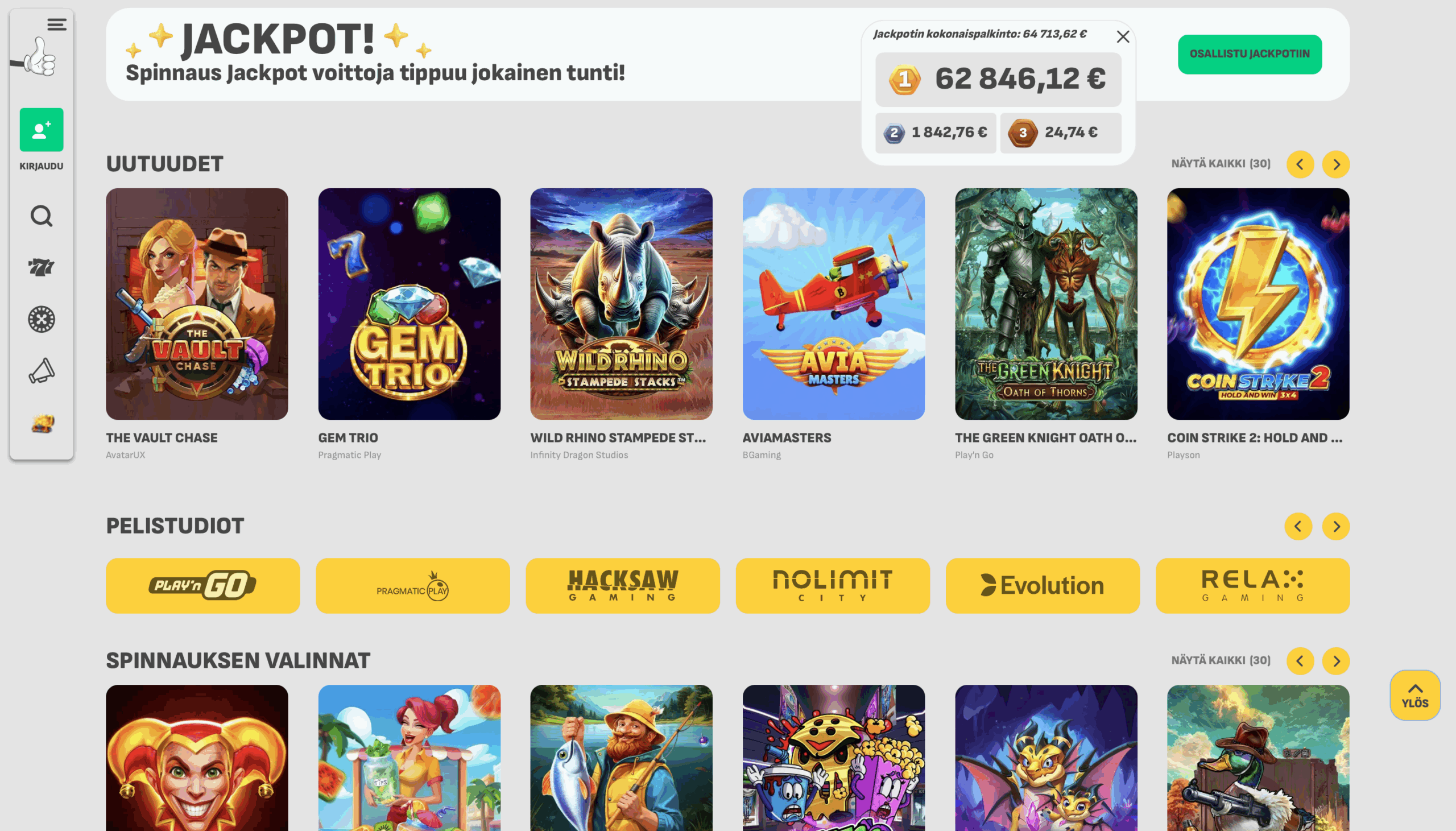 Spinnaus jackpot