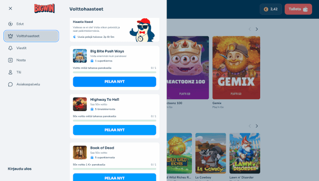 BigWin kasino haasteet